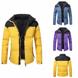 3xl Winter Casual Stand Up Collar Parka Men Plush Thick Warm Parka For Men Loose Windproof Jacket Men Trendy Fi Coat Male Q6Jd#
