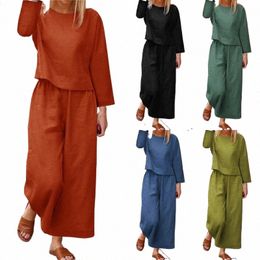 casual Europe and the United States Large Size Suit Loose Solid Colour Shirt Pants Two-piece Set m0Ti#
