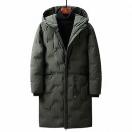 men Winter Casual Lg Parka Thick Warm Hooded Windproof Parkas Jacket Coat Men Outwear Outdoor Fi Overcoats Multi Pockets t43x#