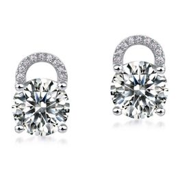 Charming Fashion Fine Jewellery 925 Sterling Silver Earrings Ice Out Vvs Moissanite Diamond Earring for Woman