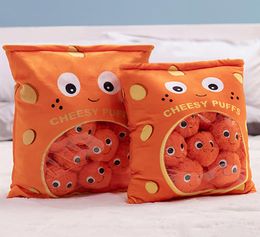 6pcs 9pcs a bag of cheesy puffs toy stuffed soft snack pillow plush puff toy kids toys birthday christmas gift for child5486628