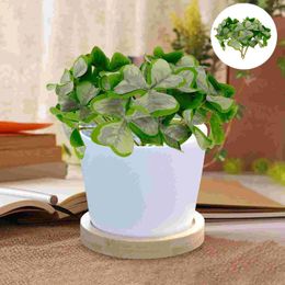 Decorative Flowers 3 Bunches Fake Imitated Plant Artificial Shamrock Leaf Layout Green Picks