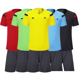 Other Sporting Goods Shinestone Soccer Jersey Professional Men Referee Uniform Thai Shorts Sets Football Tracksuits 230907 Drop Delive Otiih