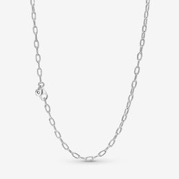 100% 925 Sterling Silver Link Chain Necklace Fit European Pendants and Charms Fine Wedding Jewelry Gift261W