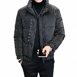 high quality Stripe Color Down Jackets Mens Winter Thick Warm Stand Collar Loose Fit Classic Down Puffer Jacket Men Outwear n7Oh#