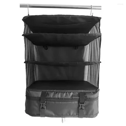 Storage Bags Wardrobe Closet Organizer For Clothes 3 Shelves Space Saving Large Capacity Hanging Bag Travel Packing Suitcase Foldable