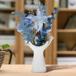 Vases L Ceramic Hand Vase Decorative Human Body Arm Delicate Sculpture For Floral Centerpieces White