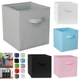 2024 Folding Non-Woven Fabric Storage Box Cube Bin For Children Toys Sundries Organiser Storage Bins With Handle Storage Basket