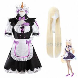 donne cameriera Lolita Dres Nekopara Cocut parrucche cosplay resistente al calore capelli sintetici donne partito gioco di ruolo parrucca j66B #