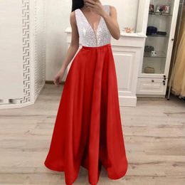 Casual Dresses Elegant Fashion Formal Occasion For Women Sexy V Neck Sleeveless Sequin Slim Fitting Birthday Party Club Dress