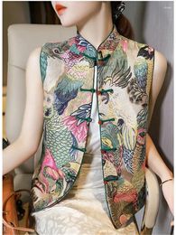 Ethnic Clothing Retro Chinese Style Modern Women Vest Ropa Oriental Traditional Clothes Gilet Casual Sleeveless Jacket Waistcoat Top