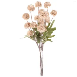 Decorative Flowers 4 Pcs Artificial Flower Decoration Fake Dandelions Plant For Wedding Plastic Elegant Bride