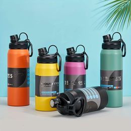 1pc Stainless Steel Vacuum Flask Leakproof Insulated Tumbler for Outdoor Sports, Camping, Hiking - Hot and Cold Retention