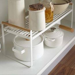 Kitchen Storage Household Iron Spice Rack Supplies Layered Shelves Simple Multifunctional Countertop Racks