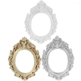 Frames 3 Pcs Round Frame Resin Ornaments DIY Crafts Making Material Mini Picture Miniature Po Tiny