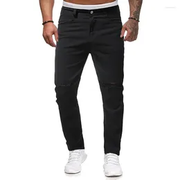 Men's Jeans 2024 Broken Black Designer Slim Fit Trousers Beggar Korean Fashion Street Dress Retro Japanese Style