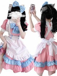 cp5xl Lolita Maid Dr Vintage Waitr Costumes For Party Club Outfit Schoolgirl Cosplay Uniform Cute Chemise Role Playing Set w4gV#