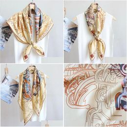 Scarves 2024 Summer Foard Femme Natural Mberry Scarf Silk Rollerd 90 Square Spring Rolling Head Hair Drop Delivery Fashion Accessories Ot4Ge