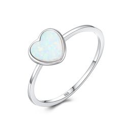 French Romantic Heart Opal Ring S925 Sterling Silver Brand Designer Ring Europe American Hot Fashion Women High end Ring Charm Ring Jewellery Valentine's Day Gift spc