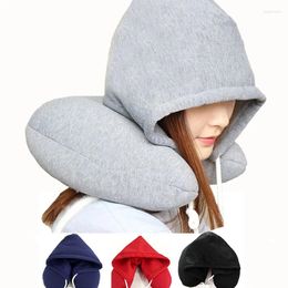 Pillow Soft Hooded U-pillow Siesta Cervical Cotton Particle Body Neck Car Office Airplane Head Rest Support