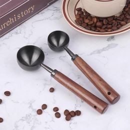 Baking Tools 1Pc Walnut Handle Coffee Spoon Long/Short Powder Measuring Stainless Steel Teaspoon Tool