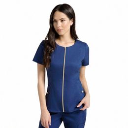 beauty Sal Work Uniforms For Women Short Sleeve Spa Working Wear Hospital Nurse Scrubs Zipper Uniform Suits 23ZR#