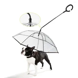 Dog Apparel Transparent Umbrellas For Pets Automatically Umbrella With Chain Leash Raincoat Rainy Outdoors Accessory Anti-wind Strong