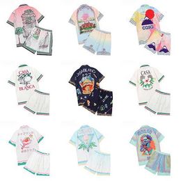 Casablanc-s 22ss Designer Men t Shirt Set Masao San Print Mens Casual and Short Womens Loose Silk High Quality Tees Summer Tour Tshirt Size M--3xlYITZ