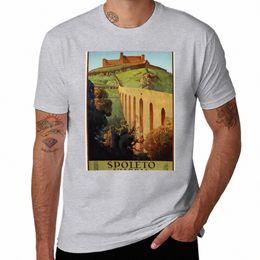 new Vintage Spoleto Umbria 1920s Italian travel ad T-Shirt plain t-shirt cute tops plain white t shirts men 59ao#
