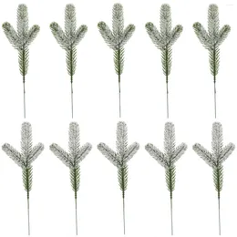 Decorative Flowers 24pcs Artificial Pine Needles Branch Warm Atmosphere Plastic For Making DIY Christmas Garland