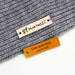 accessories 10X40 mm,Sewing Leather Tag,Personalized With Custom Logo or Text For Hats Knits Tag,Crochet And Handmade brands Clothes Labels