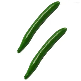 Decorative Flowers 2 Pcs Simulation Cucumber Vegetable Ornament Artificial Lifelike Green Window Fake Models Foam Restaurant Props