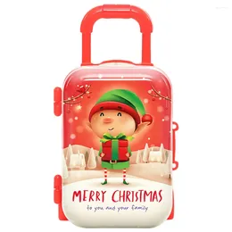 Gift Wrap Christmas Cartoon Suitcase Candy Box Santa Claus Snowman Elk Elf Jewelry Organize For Dollhouse Decoration