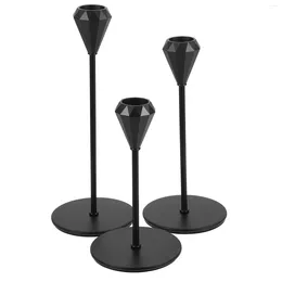 Candle Holders 3 Pcs Stand Tall Candlestick Holder Metal Decorative Banquets For Taper