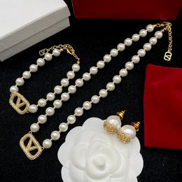 Jewelry Classic Set Gift, Valent Ocean Pearl Gold diamond necklace bracelet earrings set holiday gift