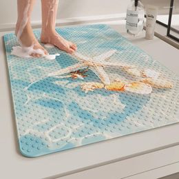 Bath Mats Shell Bathroom Non-slip Mat Household PVC Toilet Water-repellent Rubbing Stone Floor Shower Room Massage Carpet