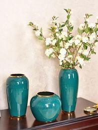 Vases Vase Decoration Living Room Flower Arrangement Light Luxury High-End Ceramic Chinese TV Cabinet Hallway Dining Table