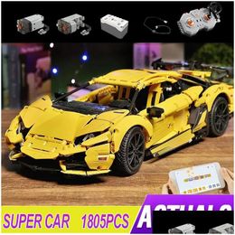 Blocks Super Sport Racing Car Scale 1 10 Model Rc Building Bricks Puzzle Toy Birthday Gifts For Boy 231114 Drop Delivery Toys Dhqzu