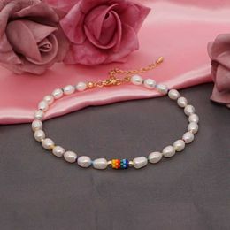 Anklets Go2boho Freshwater Pearl Bracelet Womens Jewellery Boho 2023 Fashion Miyuki Beaded Jewellery Bohemian Colour BraceletL2403