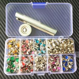 Accessories 240pcs 8colors Punk Diamond Spikes Rivets/rhinestone Studs Decor Rivets for Leather/belt/handbag Doublesided Rivet Diy +tools