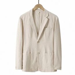 new arrival Spring and Autumn Cott Linen Men's Busin Casual Single Suit Coat Men blazer size M L XL 2XL 3XL n4gI#