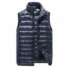 spring Autumn Fi Boutique Thin Lightweight White Duck Down Feather Mens Stand Collar Down-filled Jacket Vest Male Down Coat z9zb#