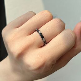 3mm black rings for women 925 sterling silver white diamond designer ring woman 5A zirconia luxury jewelry casual daily outfit travel girlfriend gift box size 5-9