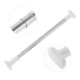 Shower Curtains Tension Curtain Rod Hanger Clothing Clothes Drying Extendable Rail Bar Cupboard White