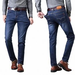 Jeans da uomo elasticizzati Autunno/Inverno Pantaloni Lg dritti e versatili stile uomo v869#