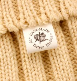 accessories Personalized Brand Sewing Labels, Custom Logo, Cotton Tags, Business Name, Knitting, White Fabric, 25mm x 70mm, MD5176