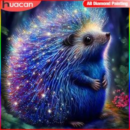 Baths Huacan 5d Diy Ab Diamond Painting Hedgehog Embroidery Cross Animal Mosaic Picture of Rhinestones Wall Decor