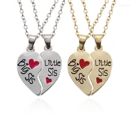Chains Fashion Good Friends Series Heart Shape Pendant Red Lettering Necklace Double Color Optional Jewelry Direct