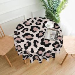 Table Cloth Cheetah Print Round Tablecloth Animal Skin Brown Design Cover For Banquet Christmas Party Kawaii Protector