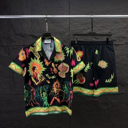 Stylish Hawaiian Designer Men's Casual Shirt Set Floral Alphabet 3D Printed Summer Beach Resort Beach Shirt Set Size M-XXXL #040